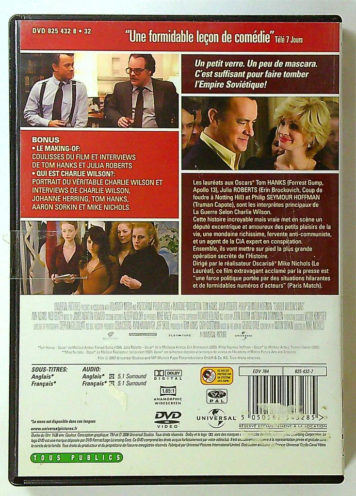 Dvd La Guerre selon Charlie Wilson Tom Hanks Julia Roberts