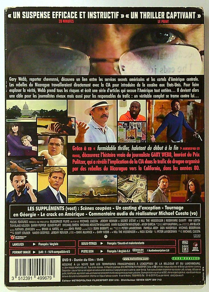 Dvd Secret d'état Jeremy Renner Metropolitan