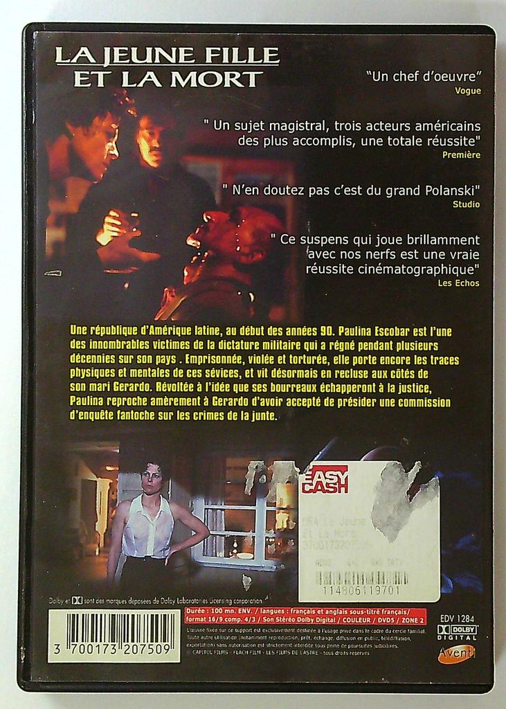 Dvd La Jeune Fille et la Mort Roman Polanski