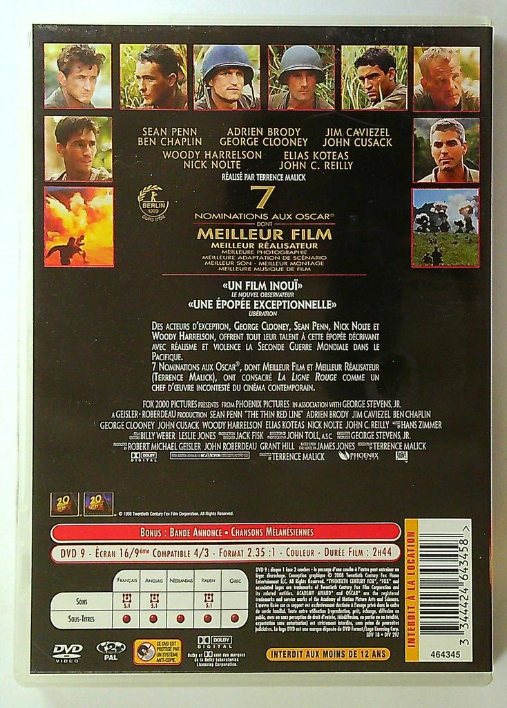 Dvd La Ligne Rouge - Terrence Malick