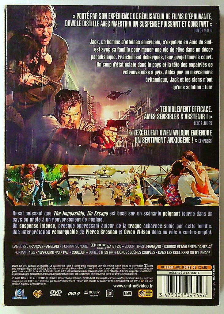 Dvd No Escape owen Wilson Pierce Brosnan