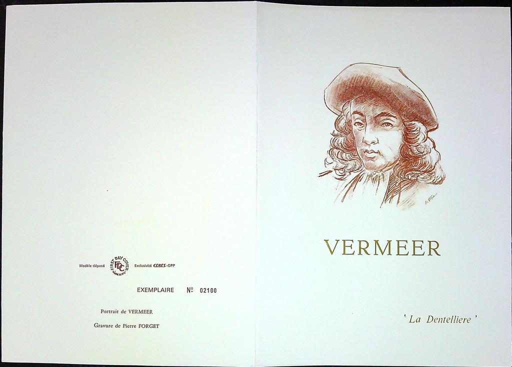 Vermeer Enveloppe Dépliant Timbre 1er jour Encart Fdc Yvert et Tellier