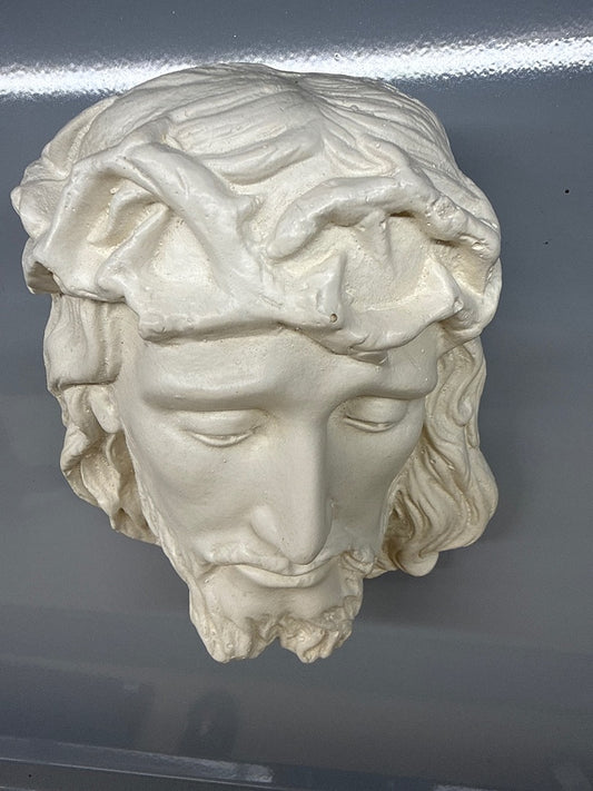 Plaque murale blanche - Décoration - Tête de Christ