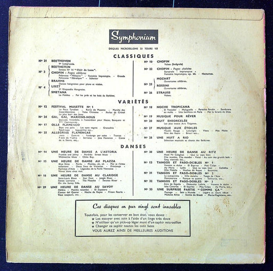 Disque vinyle – Symphonium – Musique – Danse au Claridge