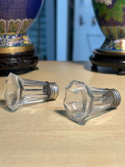 Salières – Vintage – Art de la table – Verre et métal