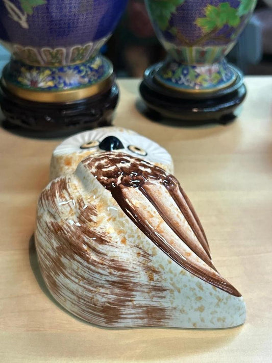 Distributeur murale de ficelle en porcelaine Chouette / Hibou