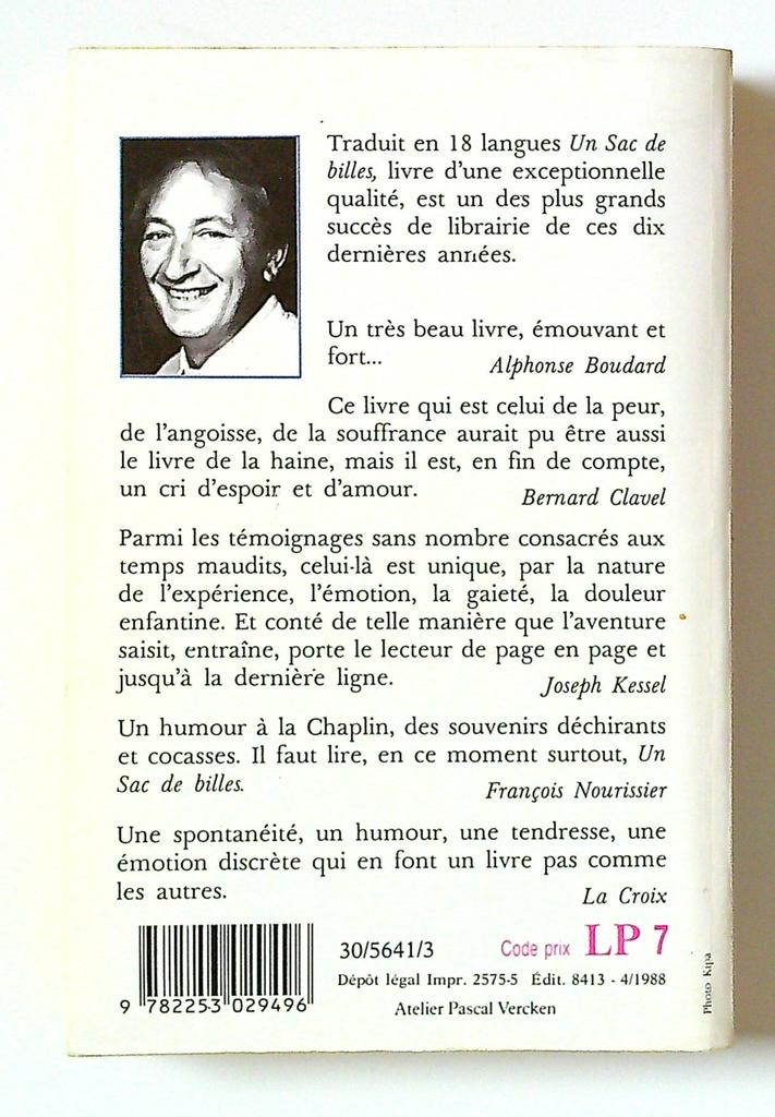 un sac de billes Joseph Joffo Livre de Poche