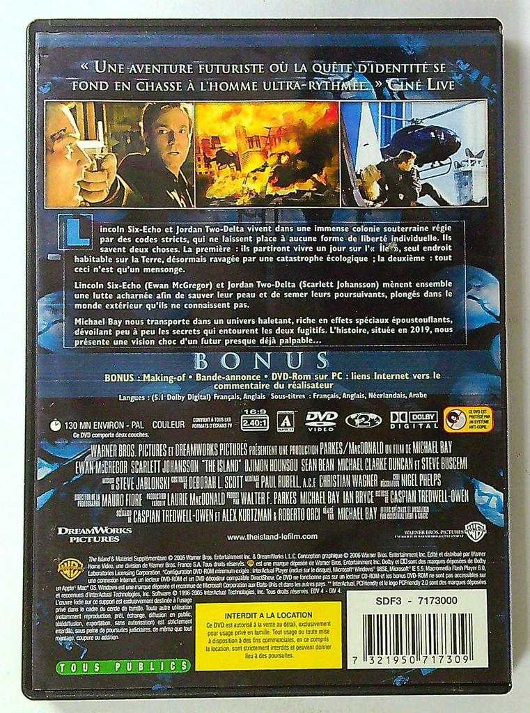 Dvd film The Island Michael Bay Scarlett Johansson