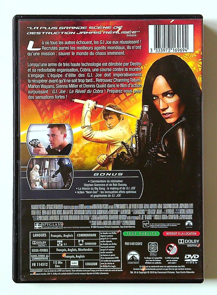 Dvd G.i. Joe Le Réveil du Cobra film action