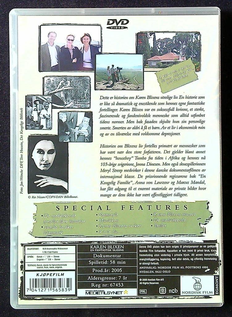 Dvd Karen Blixen – En Fantastisk Skjebne – Documentaire
