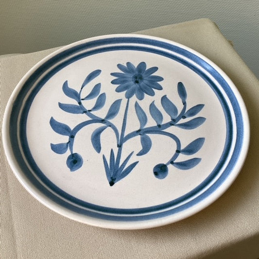 Assiette Motif Fleur Bleu Longchamp