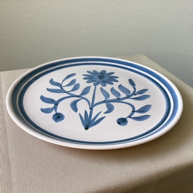 Assiette Motif Fleur Bleu Longchamp