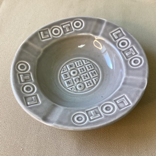 Cendrier Publicitaire Loto Loterie Nationale Faïence de Gien 14 cm