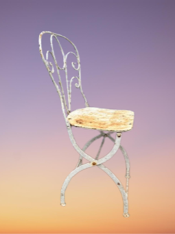 Lot Ensemble de 2 Chaises Jardin En Fer Forgée Pliable