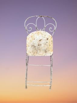 Lot Ensemble de 2 Chaises Jardin En Fer Forgée Pliable