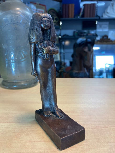Statue Antiquité Bronze La Dame Touy Egyptienne