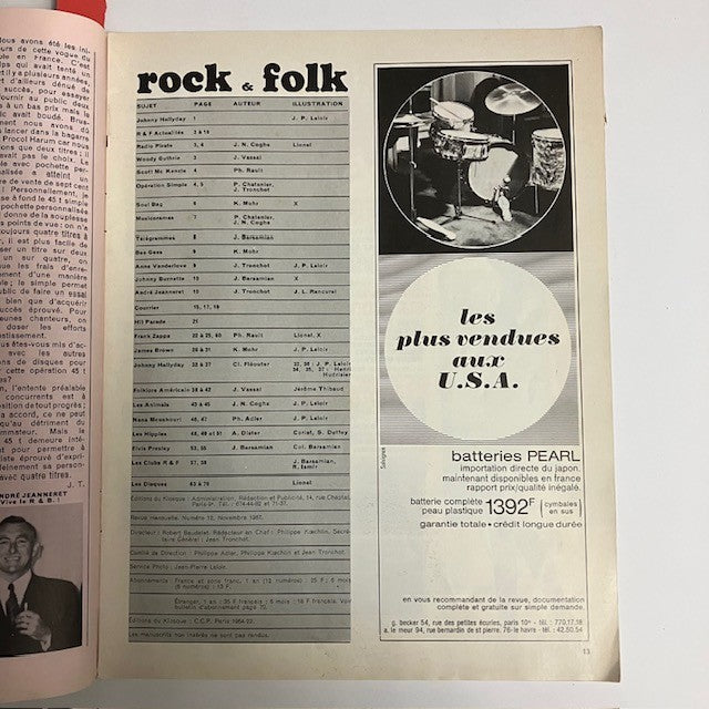Magazine Rock And Folk Numéro 12 Johnny Hallyday