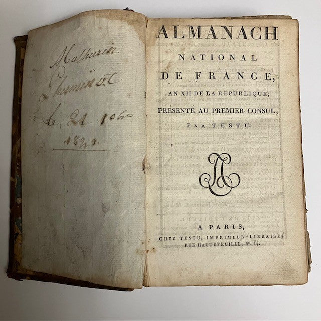 Livre Ancien Almanach National De France N°12