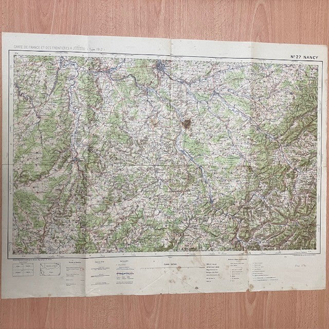 Ancienne Carte Géographique De L'Armée N°27 Nancy