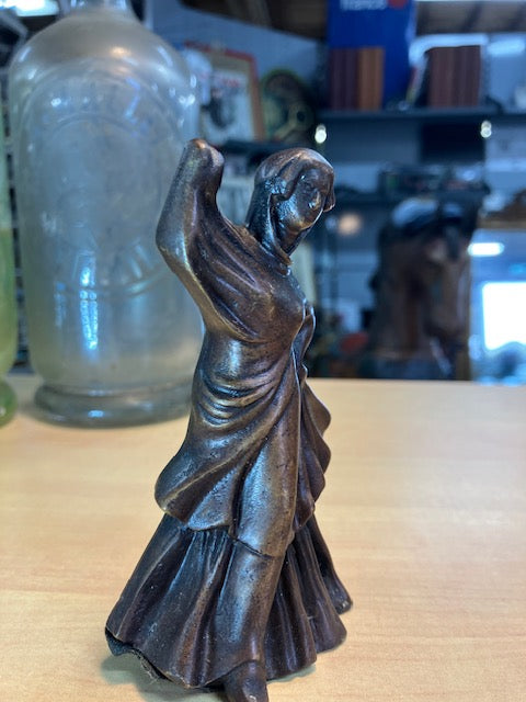 Statue Antiquité Bronze Danseuse Voilée De Myrina Grecque