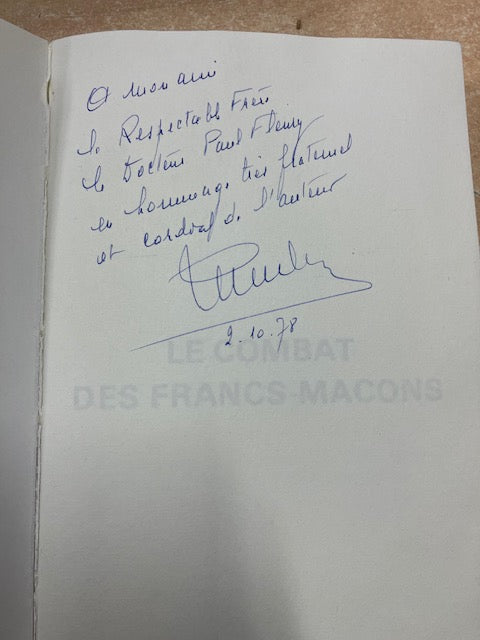 Dédicacé Le Combat Des Francs Maçons Marcel Cerbu