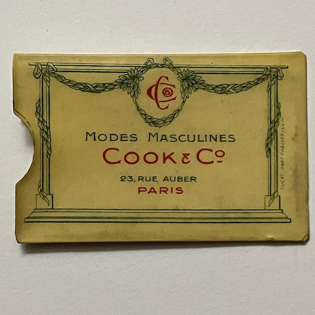 Mini Calendrier, Agenda Promotionnel Modes Masculines Cook And Co De 1914-1915