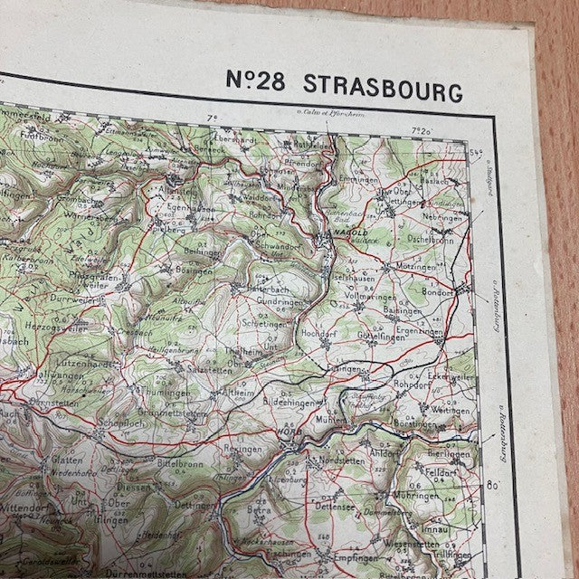 Ancienne Carte Géographique De L'Armée N° 28 Strasbourg