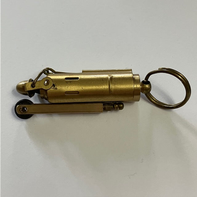 Briquet Porte Clé Tempête Armée Militaire Métal Dorée Laiton