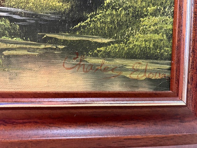 Tableau Huile Sur Toile Paysage Signé Charles Edouard