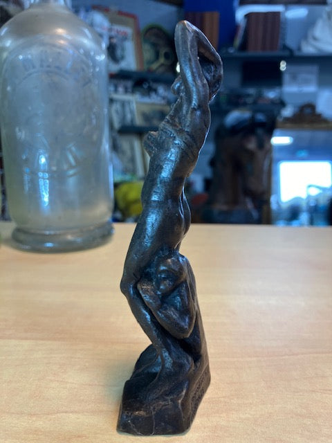 Statue Antiquité Bronze L'Esclave Mourant D'après Michel Ange
