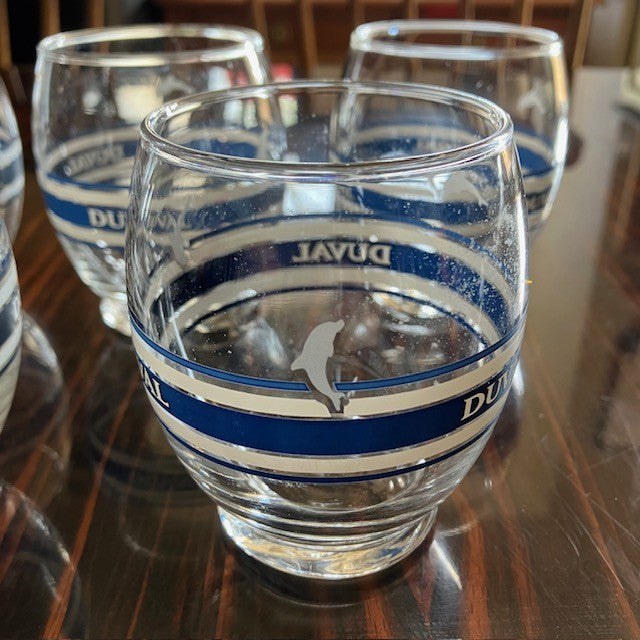 Ensemble de 5 verres Ballons A Pastis Duval Motif Dauphin