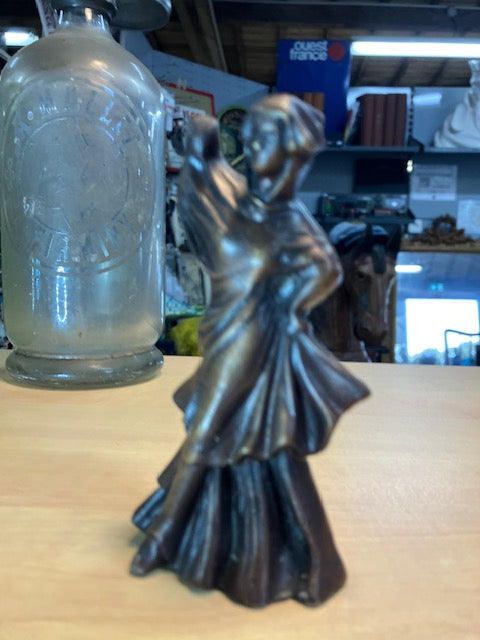 Statue Antiquité Bronze Danseuse Voilée De Myrina Grecque