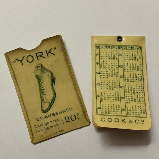 Mini Calendrier, Agenda Promotionnel Modes Masculines Cook And Co De 1914-1915