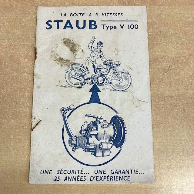 Document Publicité Ancien Livret Staub Type V 100 La Boite A 3 Vitesses