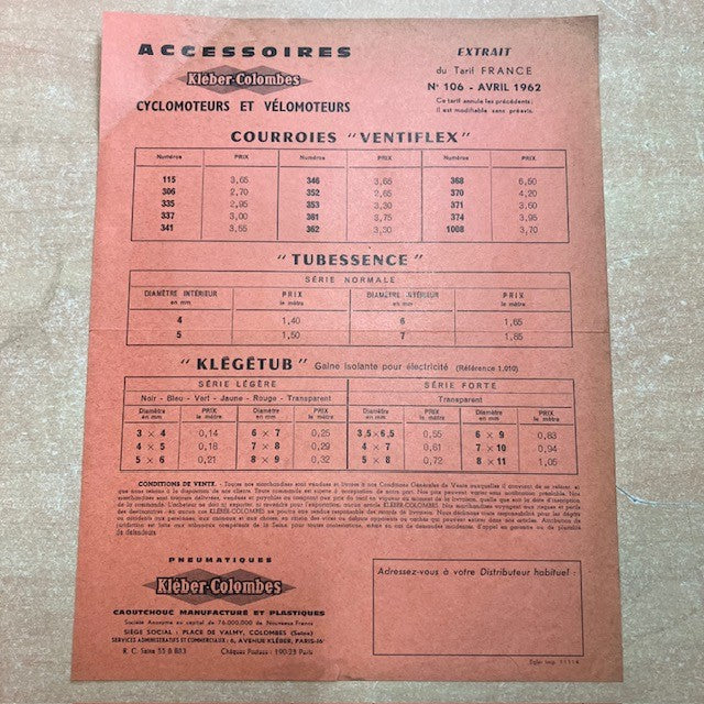 Document Publicité Affiche Kléber Colombes