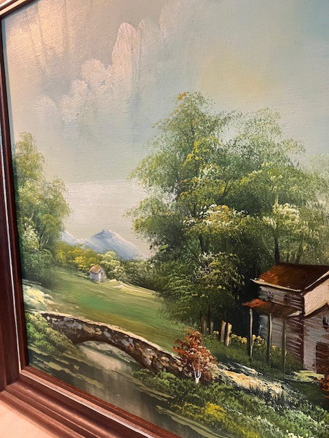 Tableau Huile Sur Toile Paysage Signé Charles Edouard
