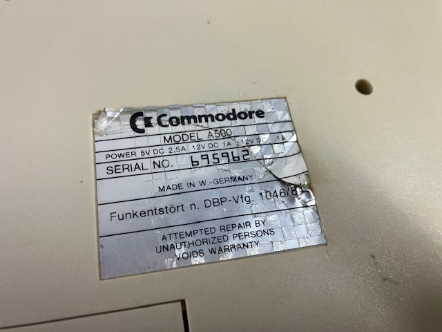 Ordinateur Amiga Commodore A500 Vintage Jeu Vidéo