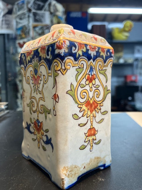 Bouteille Flacon Antique En Céramique Style Desvres