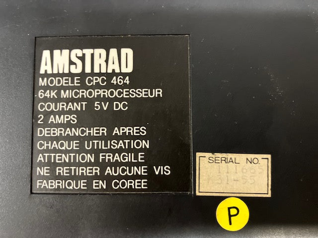Console Amstrad CPC 464 64K QWERTY Lecteur Cassette Ordinateur