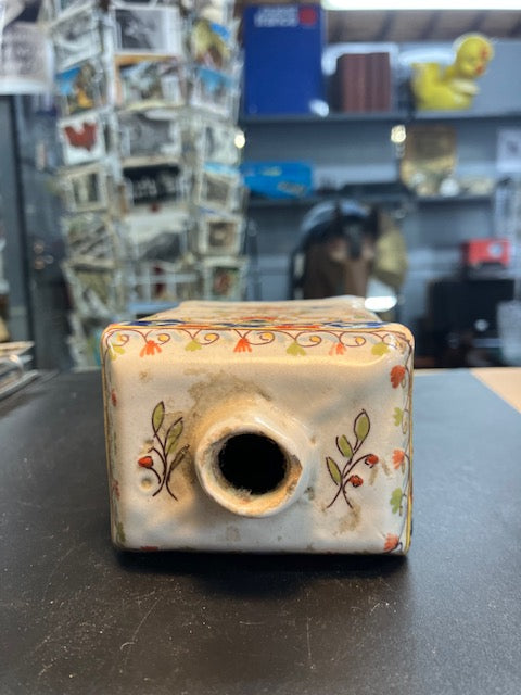 Bouteille Flacon Antique En Céramique Style Desvres