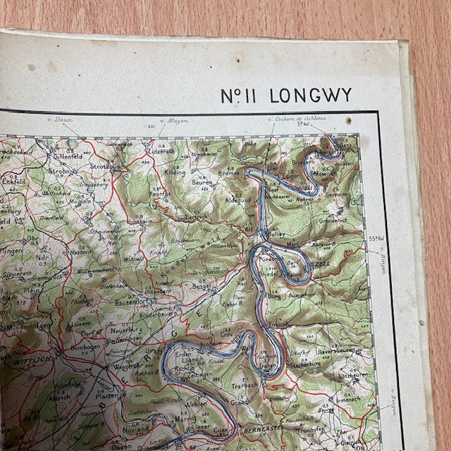 Ancienne Carte Géographique De L'Armée N° 11 Longwy