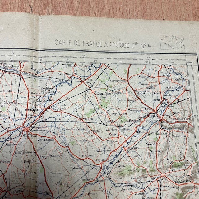Ancienne Carte Géographique De L'Armée Lille ( Dunkerque )