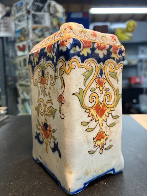 Bouteille Flacon Antique En Céramique Style Desvres