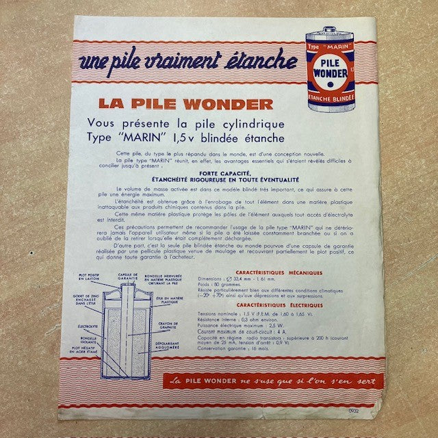 Document Publicité Affiche La Pile Wonder