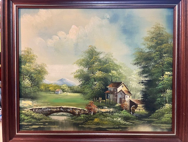 Tableau Huile Sur Toile Paysage Signé Charles Edouard