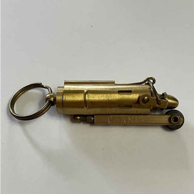 Briquet Porte Clé Tempête Armée Militaire Métal Dorée Laiton