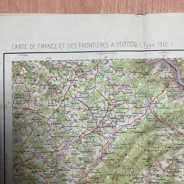 Ancienne Carte Géographique De L'Armée N° 11 Bis Mainz (Mayence), Allemagne