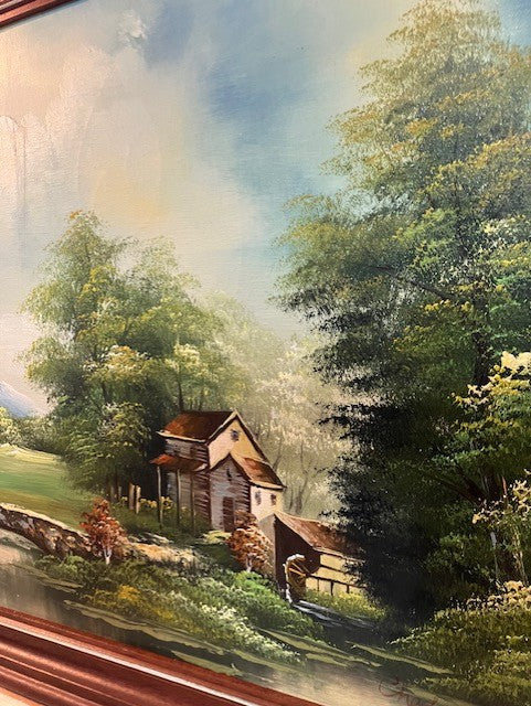 Tableau Huile Sur Toile Paysage Signé Charles Edouard