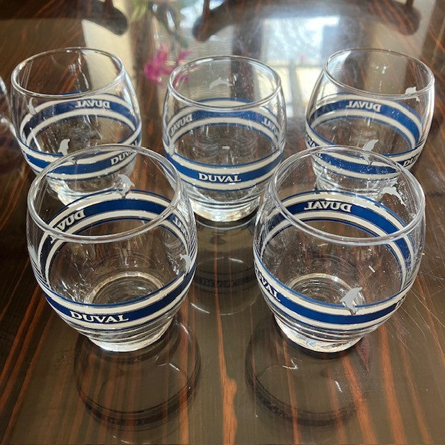 Ensemble de 5 verres Ballons A Pastis Duval Motif Dauphin