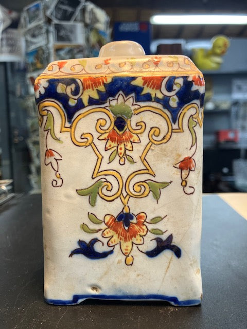 Bouteille Flacon Antique En Céramique Style Desvres